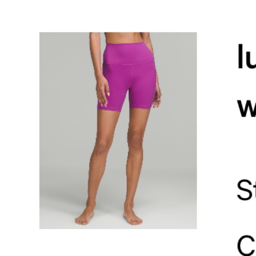 Lululemon high rise short with pockets 6”